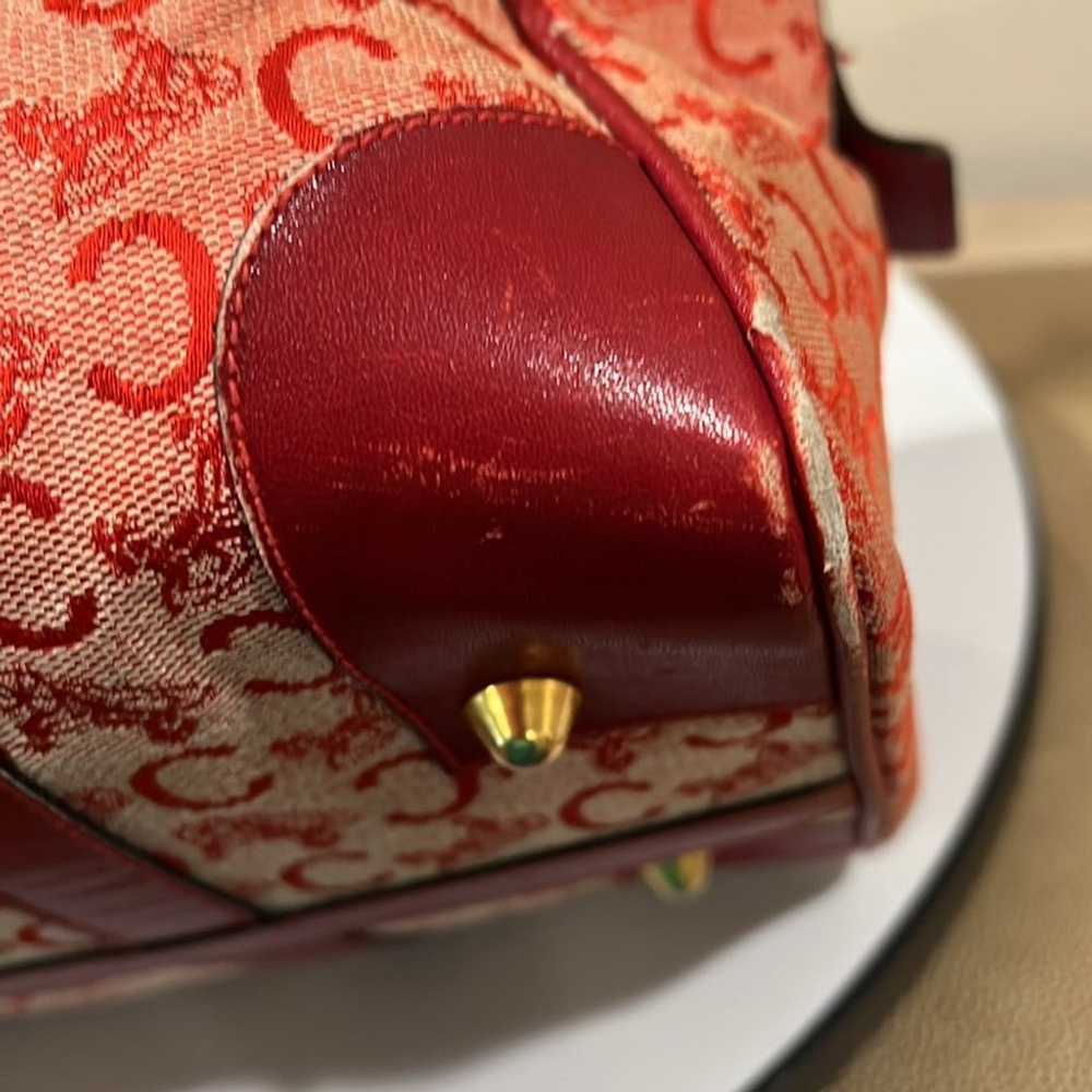 Celine Red Canvas Boston Bag - Rehab Corner Wear - Picture 11 of 16